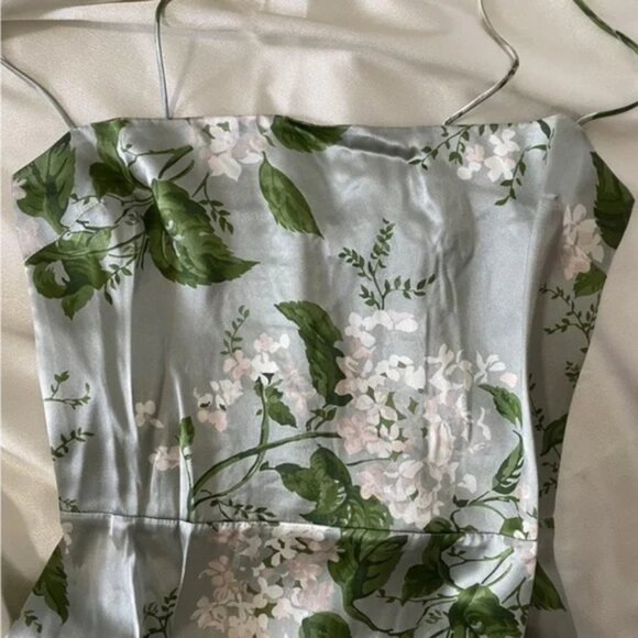 Reformation Frankie Silk Dress in Tea Garden *NWT* - Picture 4 of 6